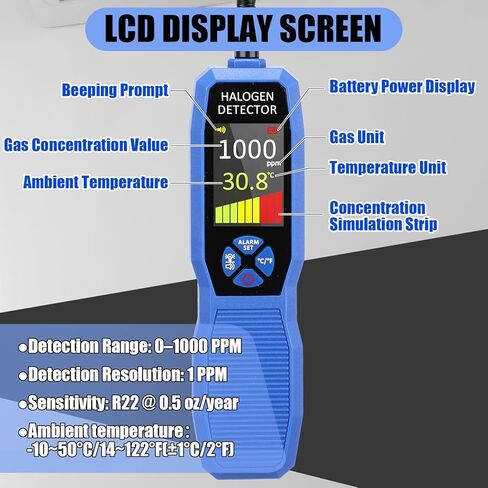 جهاز كشف تسرب مبرد السيارات من Tellegloww HVAC مع شاشة LCD، وإضاءة LED وإنذار صوتي ومرئي، طقم كاشف تسرب التيار المتردد للسيارة، نظارات واقية لمصباح يدوي للأشعة فوق البنفسجية لR134a R410A R22 R32 R1234yf in Kuwait