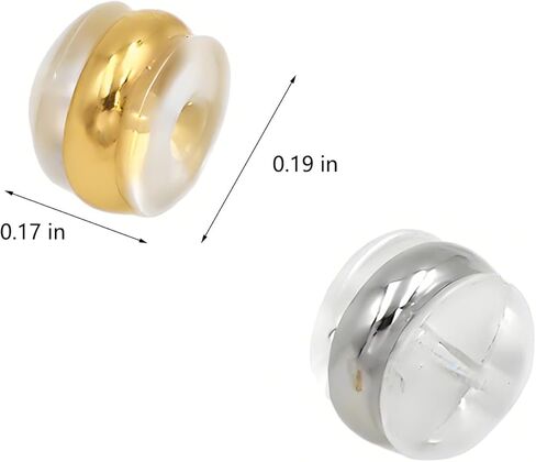 40Pcs Flat Earring Backs for Studs Soft Silicone Pinch Bails and Safety Clasps for Jewelry Making Gold Silver Plastic Earring Back Findings DIY Ear Supplies for Earrings Hoops in Saudi Arabia