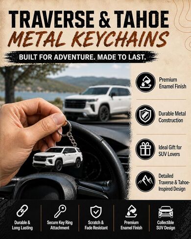 Traverse Tahoe Metal Keychain - Compatible with SUV Chevy Traverse & Tahoe Accessories ideal Gift 2019-2026 in Saudi Arabia