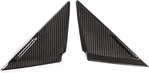 Car Exterior Accessories Front A-Pillar Triangular Decorative Stickers Rear Mirror Front Decorative Cover Panel for Nissan GTR R35 2008-2016 (Carbon Fiber Black) in Saudi Arabia
