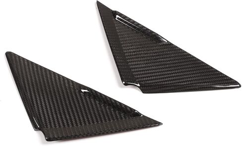 Car Exterior Accessories Front A-Pillar Triangular Decorative Stickers Rear Mirror Front Decorative Cover Panel for Nissan GTR R35 2008-2016 (Carbon Fiber Black) in Saudi Arabia