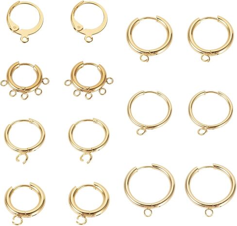 Elecrelive 6 Pairs 316 Surgical Stainless Steel Huggie Hoop Earrings 12mm Hypoallergenic Ear Finding Small Silver Hoop Earrings for Women Dangle Jewelry DIY Making in Kuwait