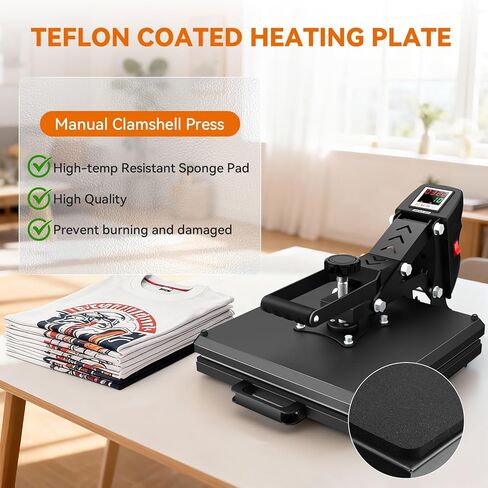 AKEYDIY 15" x 15" Heat Press Machine Slide Out, Rapid Heating for Sublimation, Even Heat Transfer & Accurate Temp Control, Ideal for T-Shirts, Vinyl & Fabric Craft Projects (Black Press 15x15) in Saudi Arabia