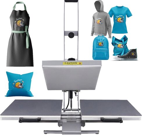 Heat Press Machine for T-Shirts: 2025 Upgraded 16x24 Auto Open Heat Press Slide-Out,Heated Surface with Teflon Non-Stick Coating,110V, 2000W, for DTF on Tshirts, Bags, Cushion(Not for Sublimation) in Saudi Arabia