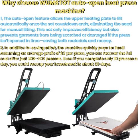 Heat Press Machine for T-Shirts: 2025 Upgraded 16x24 Auto Open Heat Press Slide-Out,Heated Surface with Teflon Non-Stick Coating,110V, 2000W, for DTF on Tshirts, Bags, Cushion(Not for Sublimation) in Saudi Arabia