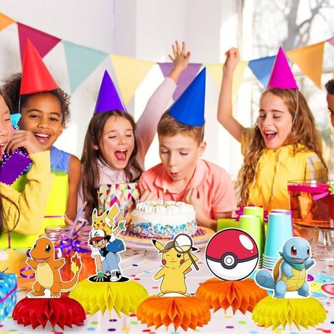 8Pcs Pokemon Honeycomb Centerpieces, 3D Double-Sided Table Toppers for Kids Birthday Party Decorations, Themed Party Supplies for Fans, Baby Shower & Photo Booth Props in Saudi Arabia