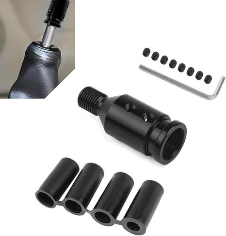 M12 x 1.25 Car Shift Knob Adapter, Aluminum Alloy Gear Shifter Adapter, Non-Threaded Car Manual Shift Connector Modification Replacement, Universal for Most Cars, SUVs, Trucks (Black) in Saudi Arabia