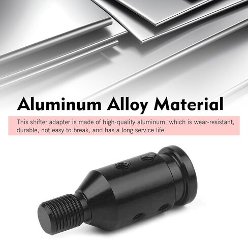 M12 x 1.25 Car Shift Knob Adapter, Aluminum Alloy Gear Shifter Adapter, Non-Threaded Car Manual Shift Connector Modification Replacement, Universal for Most Cars, SUVs, Trucks (Black) in Saudi Arabia