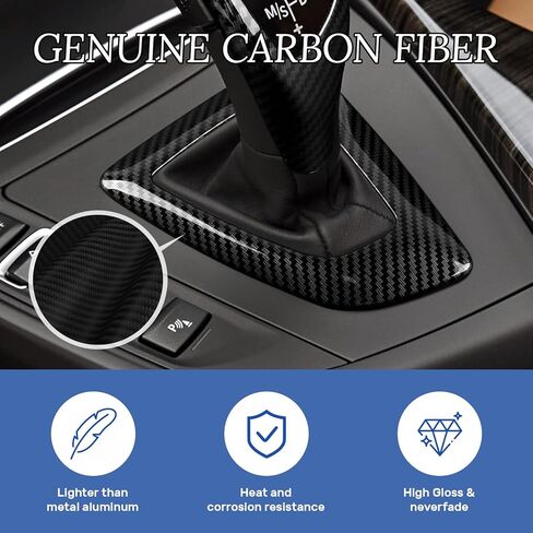 التحكم في صندوق التروس، مقبض ناقل الحركة، غطاء إطاري للوحة، ملصق داخلي متوافق مع BMW F30 F20 F22 F32 ABS من ألياف الكربون لملحقات BMW F30 2017-2018 in Kuwait