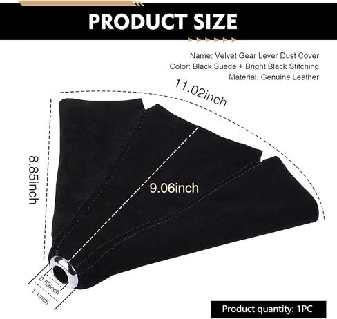 Car Shift Boot Cover, Suede Leather Auto Gear Shift Knob Boot Dust Cover, Manual/Auto Shifter Boots Sleeve Protector, Black Gear Shift Cover Replacement, Car Interior Accessory for Car, Sedan in Saudi Arabia