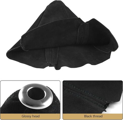 Car Shift Boot Cover, Suede Leather Auto Gear Shift Knob Boot Dust Cover, Manual/Auto Shifter Boots Sleeve Protector, Black Gear Shift Cover Replacement, Car Interior Accessory for Car, Sedan in Saudi Arabia