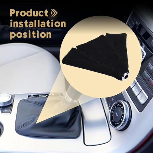 Car Shift Boot Cover, Suede Leather Auto Gear Shift Knob Boot Dust Cover, Manual/Auto Shifter Boots Sleeve Protector, Black Gear Shift Cover Replacement, Car Interior Accessory for Car, Sedan in Saudi Arabia
