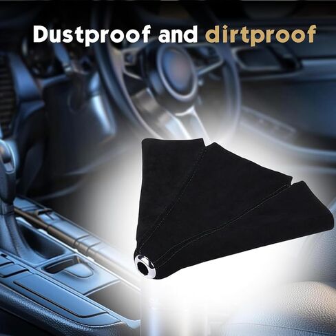 Car Shift Boot Cover, Suede Leather Auto Gear Shift Knob Boot Dust Cover, Manual/Auto Shifter Boots Sleeve Protector, Black Gear Shift Cover Replacement, Car Interior Accessory for Car, Sedan in Saudi Arabia