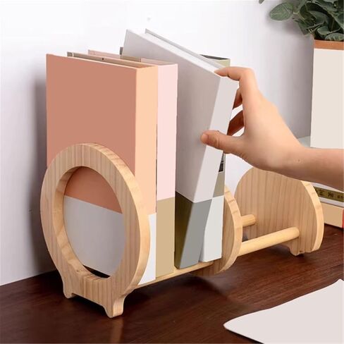 Bookshelf Adjustable Creativity Desktop Small Bookshelf Wooden Simple Home Office Storage Rack for Living Room Home Office in Saudi Arabia
