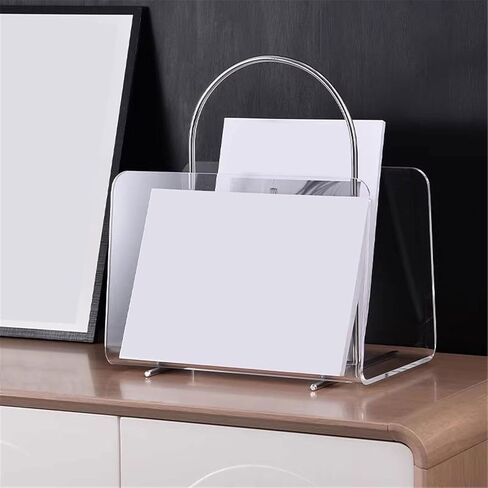 Bookshelf Medieval Style Portable Home Bookshelf Transparent Acrylic Magazine Rack for Living Room Home Office in Saudi Arabia