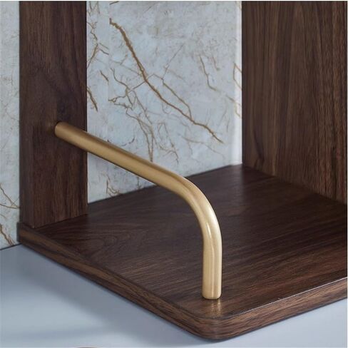 Bookshelf Black Walnut Colour Artificial Board Desktop Bookshelf, with Gold Iron Pipe Storage Organizer, Study Office Supplies Display Shelf for Living Room Home Office in Saudi Arabia