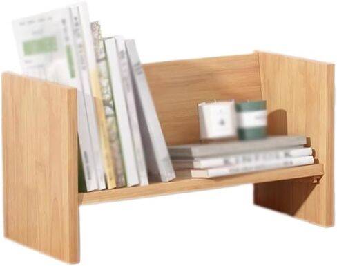 Bookshelf Desktop Shelf Tilting Small Wooden Bookshelf, Stationery Accessories Display Rack, Office Supplies Organizer (2 Color) for Living Room Home Office(Original Wood Colour) in Saudi Arabia