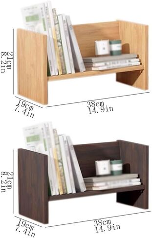 Bookshelf Desktop Shelf Tilting Small Wooden Bookshelf, Stationery Accessories Display Rack, Office Supplies Organizer (2 Color) for Living Room Home Office(Original Wood Colour) in Saudi Arabia