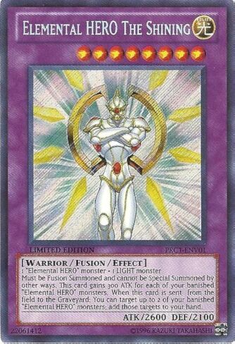 يو غي أوه! - Elemental Hero the Shining PRC1-ENV01 Secret Rare - 2012 Premium Tin in Kuwait