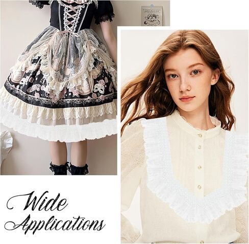 3 Yards 3.15 Inch Elastic Ruffled Pleated Lace Trim, Double Layer Pleated Lace Ribbon, Stretchy Gather Ruffle Ribbons for Sewing Dress Bag Costume Curtain Decoration Trimming Craft in Saudi Arabia
