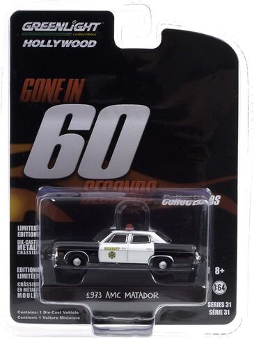 Los Angeles County Sheriff 1973 AMC Matador, Gone in Sixty Seconds - Greenlight 44910A/48-1/64 Scale Diecast Model Toy Car in Kuwait