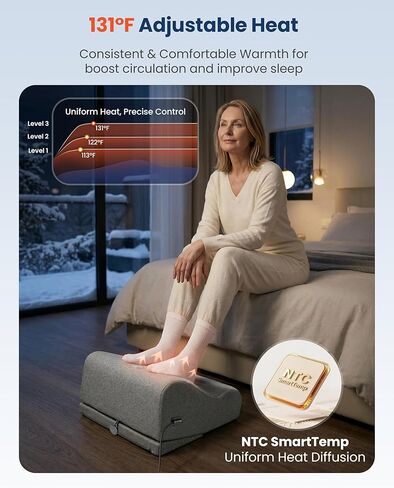 Comfier Foot Rest Under Desk with Heat,Foot Warmer,Office Chair&Home Gaming Desk Footstool,Heated Footrest,Adjustable Ergonomic Foot Stand,Memory Foam Support Cushion,Gifts forMen,Women in Saudi Arabia