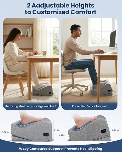 Comfier Foot Rest Under Desk with Heat,Foot Warmer,Office Chair&Home Gaming Desk Footstool,Heated Footrest,Adjustable Ergonomic Foot Stand,Memory Foam Support Cushion,Gifts forMen,Women in Saudi Arabia