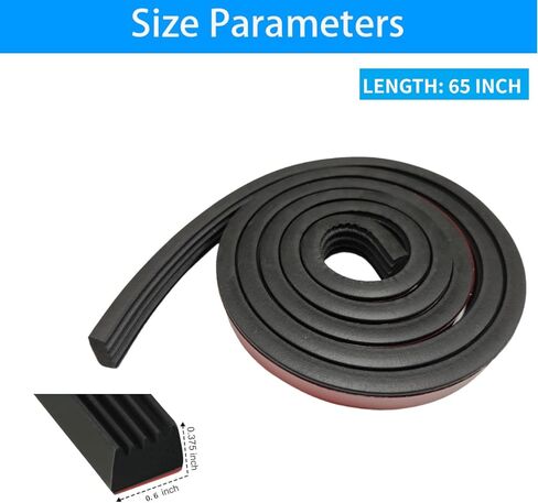 326A0004 غطاء حاجز تونيو، 3/5 بوصة × 65 بوصة ختم غطاء سرير الشاحنة، ذاتي اللصق EPDM مطاط رغوي مضلع تجريد الطقس للمركبات الترفيهية والقوارب والسيارات والشاحنات والبحرية وباب المرآب in Kuwait