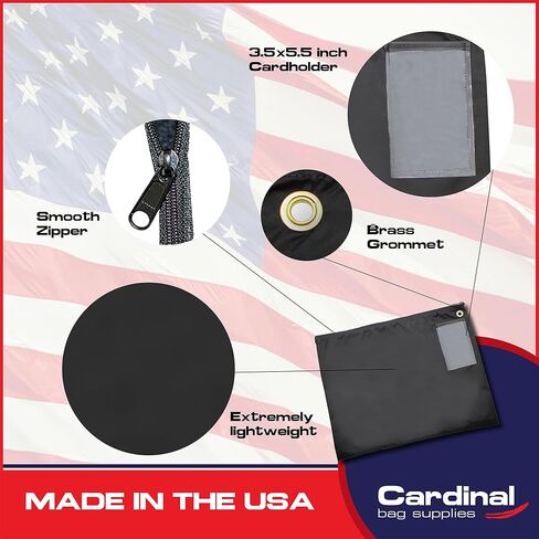 Interoffice Mail Bag 200 Denier Transit Bag, Envelope Mailer, Large Zipper Bag, Black (18 x 14 Inch) in Kuwait