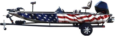 American Flag Boat Wrap Kit 3M Premium Cast Vinyl Graphic (18' Boat (18" x 18 ft), Matte Finish) in Kuwait