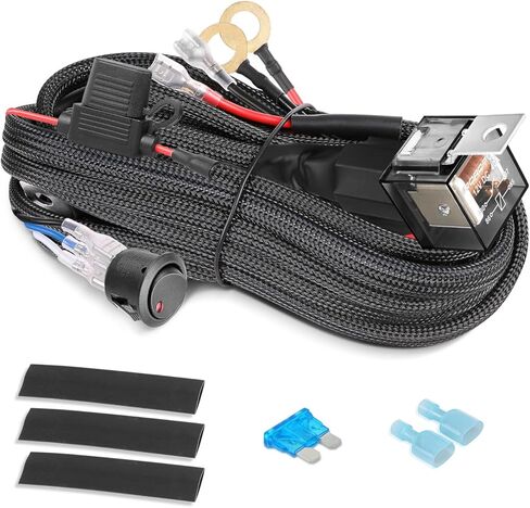 1 Lead 14.7ft LED Light bar Wiring Harness with Rock Switch&40A Relay&30A Fuse for LED Fog Lights Off Road Work LED Lights Wires Single Lead for ATV UTV Truck Wrangler in Saudi Arabia