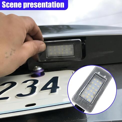 2PCS Car LED License Plate Light, Automotive Rear Tag Lamp Assembly Kit, Vehicle License Plate Lighting Bulb Replacement Accessories Compatible with Most Cars (Black) in Saudi Arabia