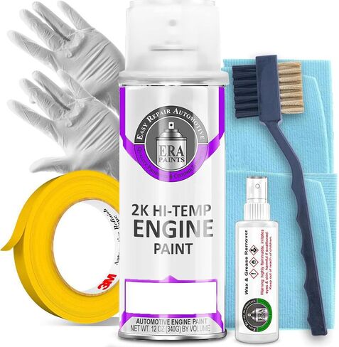 ERA Paints Purple Engine Paint Kit With Omni-Curing Catalyst Technology - 2K Aerosol Glossy Finish With High Temp Resistance And Extreme Durability Against Color Fade And Chemicals Like Brake Fluid in Kuwait