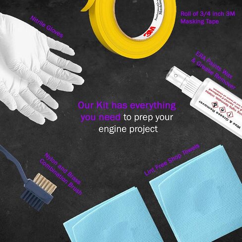 ERA Paints Purple Engine Paint Kit With Omni-Curing Catalyst Technology - 2K Aerosol Glossy Finish With High Temp Resistance And Extreme Durability Against Color Fade And Chemicals Like Brake Fluid in Kuwait