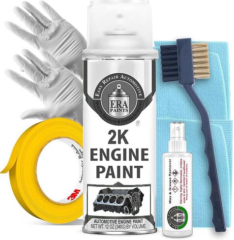 ERA Paints Purple Engine Paint Kit With Omni-Curing Catalyst Technology - 2K Aerosol Glossy Finish With High Temp Resistance And Extreme Durability Against Color Fade And Chemicals Like Brake Fluid in Kuwait