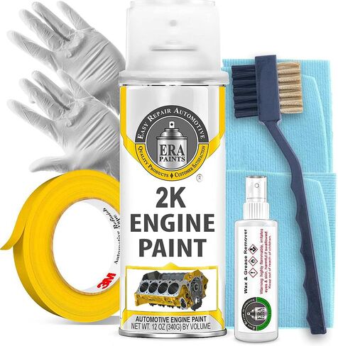 ERA Paints Purple Engine Paint Kit With Omni-Curing Catalyst Technology - 2K Aerosol Glossy Finish With High Temp Resistance And Extreme Durability Against Color Fade And Chemicals Like Brake Fluid in Kuwait