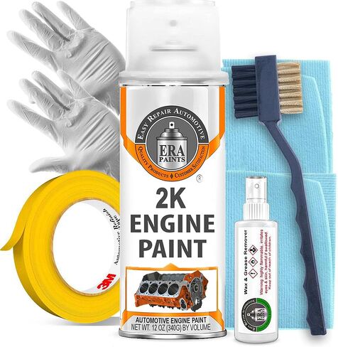 ERA Paints Purple Engine Paint Kit With Omni-Curing Catalyst Technology - 2K Aerosol Glossy Finish With High Temp Resistance And Extreme Durability Against Color Fade And Chemicals Like Brake Fluid in Kuwait