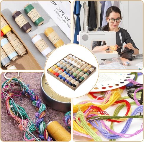 24 Pcs Elastic Sewing Thread, 0.5 MM Colorful Sewing Threads with Needle, Needle Threader 219 Yards / 200 M Per Spools for Weave, Overlock, Serger, Quilting, Knitting, DIY in Saudi Arabia