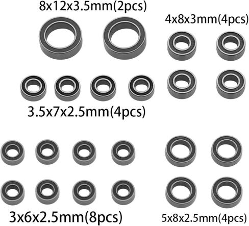 RC Car Parts Compatible with Traxxas for TRX4M for TRX4-M 1/18 RC Crawler Car Upgrade Parts Accessories 22pcs Steel Sealed Bearing Kit 9745 in Saudi Arabia