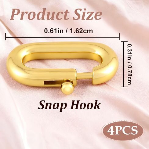 Gold & Silver Plated Oval Necklace Shortener Clasp, 4Pcs Dainty Spring Gate Rings for Jewelry Making, Small Carabiner Charm Connector for Thin Chains, Bracelet Extender & Pendant Bail Enhancer in Saudi Arabia