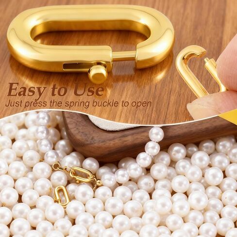 Gold & Silver Plated Oval Necklace Shortener Clasp, 4Pcs Dainty Spring Gate Rings for Jewelry Making, Small Carabiner Charm Connector for Thin Chains, Bracelet Extender & Pendant Bail Enhancer in Saudi Arabia