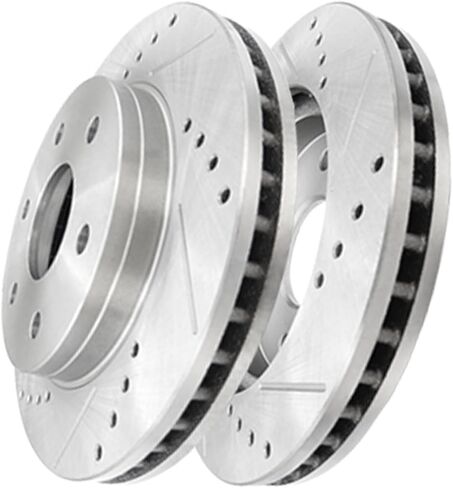 PM Auto Front 304.8mm Drilled Slotted Disc Brake Rotors Replacement For 2001-2006 Chevrolet Tahoe, Automotive Replacement Brake Rotors in Kuwait