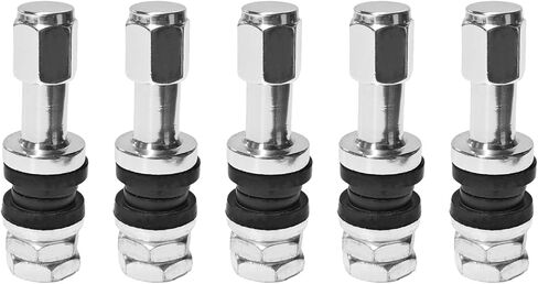 5 PCS VS43/TR43E Tubeless Clamp-in Valve Stems, High-Pressure Outer Mount Aluminum Alloy Car Wheel Valve Stem, Universal Auto Tire Air Stem Replacement for 0.453" Rim Holes (Silver) in Kuwait