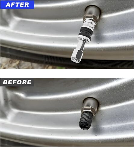 5 PCS VS43/TR43E Tubeless Clamp-in Valve Stems, High-Pressure Outer Mount Aluminum Alloy Car Wheel Valve Stem, Universal Auto Tire Air Stem Replacement for 0.453" Rim Holes (Silver) in Kuwait