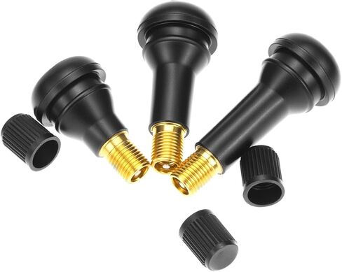 QWORK TR412 TR413 TR414 Tire Valve Stems, 100 Pieces Tubeless Valve Stems, Rubber Snap-in Valves for Cars, Trucks, Trailers, and More - Fits 0.453 Inch Rim Holes, Up to 65 PSI in Kuwait