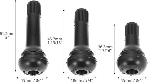 QWORK TR412 TR413 TR414 Tire Valve Stems, 100 Pieces Tubeless Valve Stems, Rubber Snap-in Valves for Cars, Trucks, Trailers, and More - Fits 0.453 Inch Rim Holes, Up to 65 PSI in Kuwait