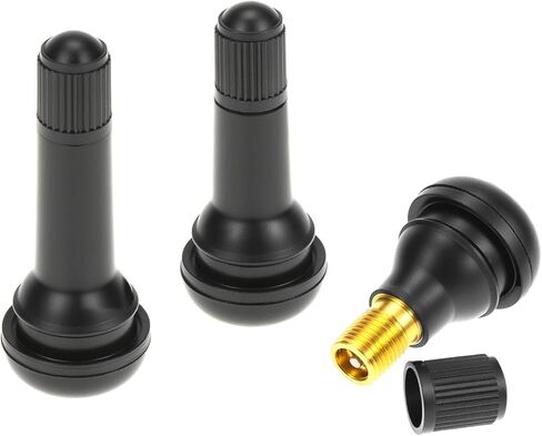 QWORK TR412 TR413 TR414 Tire Valve Stems, 100 Pieces Tubeless Valve Stems, Rubber Snap-in Valves for Cars, Trucks, Trailers, and More - Fits 0.453 Inch Rim Holes, Up to 65 PSI in Kuwait