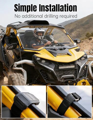 Front Windshield for Can Am Maverick R & R Max X/X RS/Smart Shox 2024-2025 Vented Full Scratch Resistant Hard Coated PC, Clear UV Protection, Airflow Control, Requires OEM Roof & Scoop in Saudi Arabia