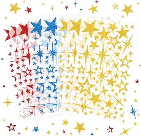 536Pcs 8Sheets Star Stickers Gold Stars Stickers Self Adhesive Large Small Star Shape Sticker 4Sizes Golden Star Stickers for Kids Reward Teacher Scrapbooking DIY Craft Home Christmas Party Decals in Saudi Arabia
