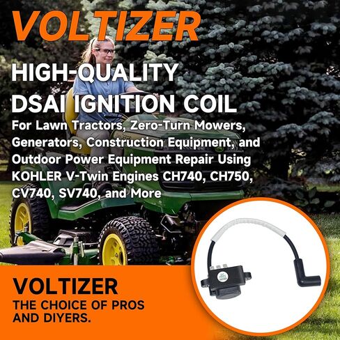 VOLTIZER High-Performance 24-584-90-S 24-584-89-S 24-755-172-S 24-755-173-S DSAI Ignition Coil Conversion Kit for Kohler CV740 CV750 CH740 CH750 SV735 SV740, Replaces 24-584-64-S, Engine Tested in Saudi Arabia